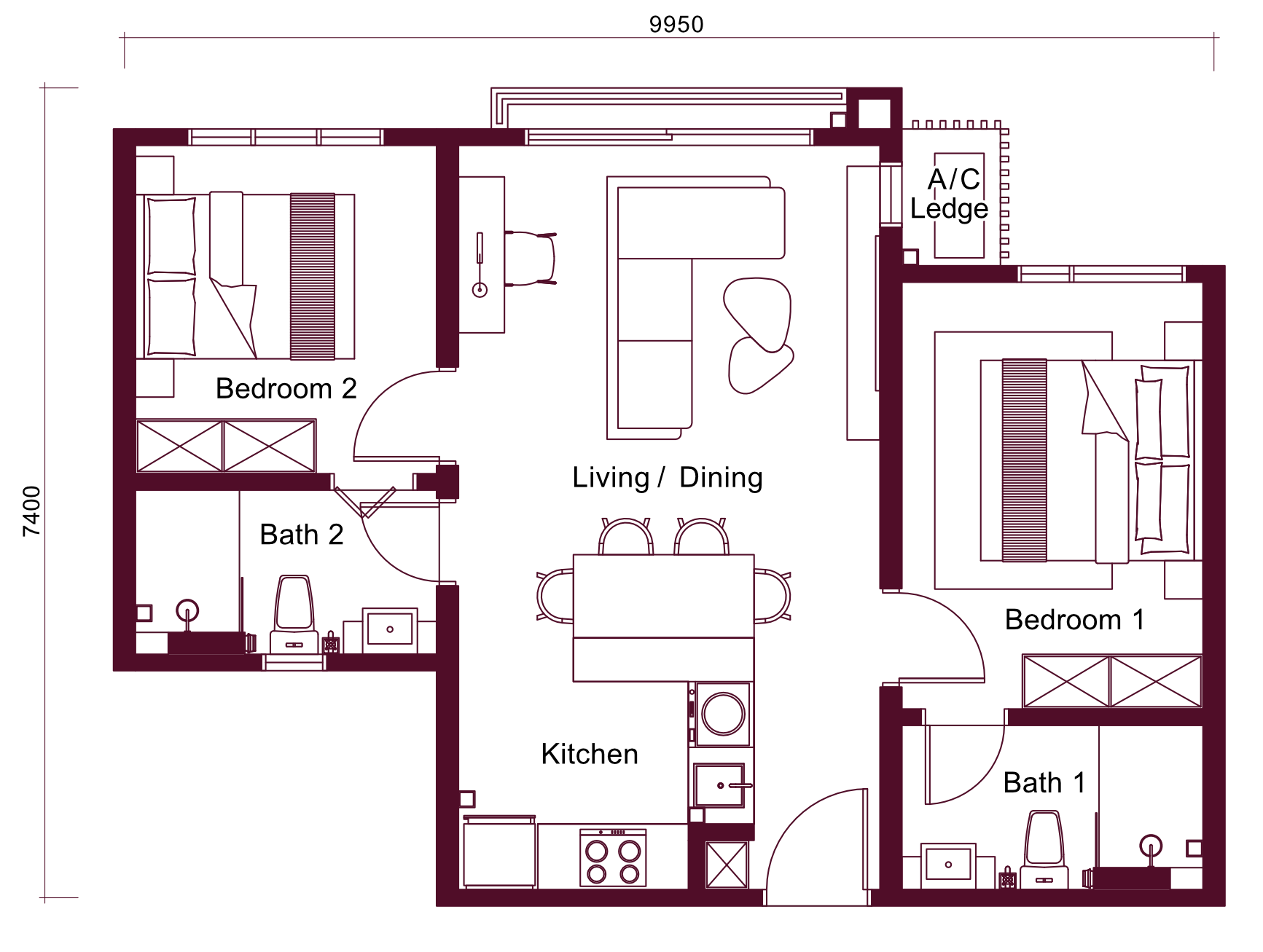 Floor plan — Type A